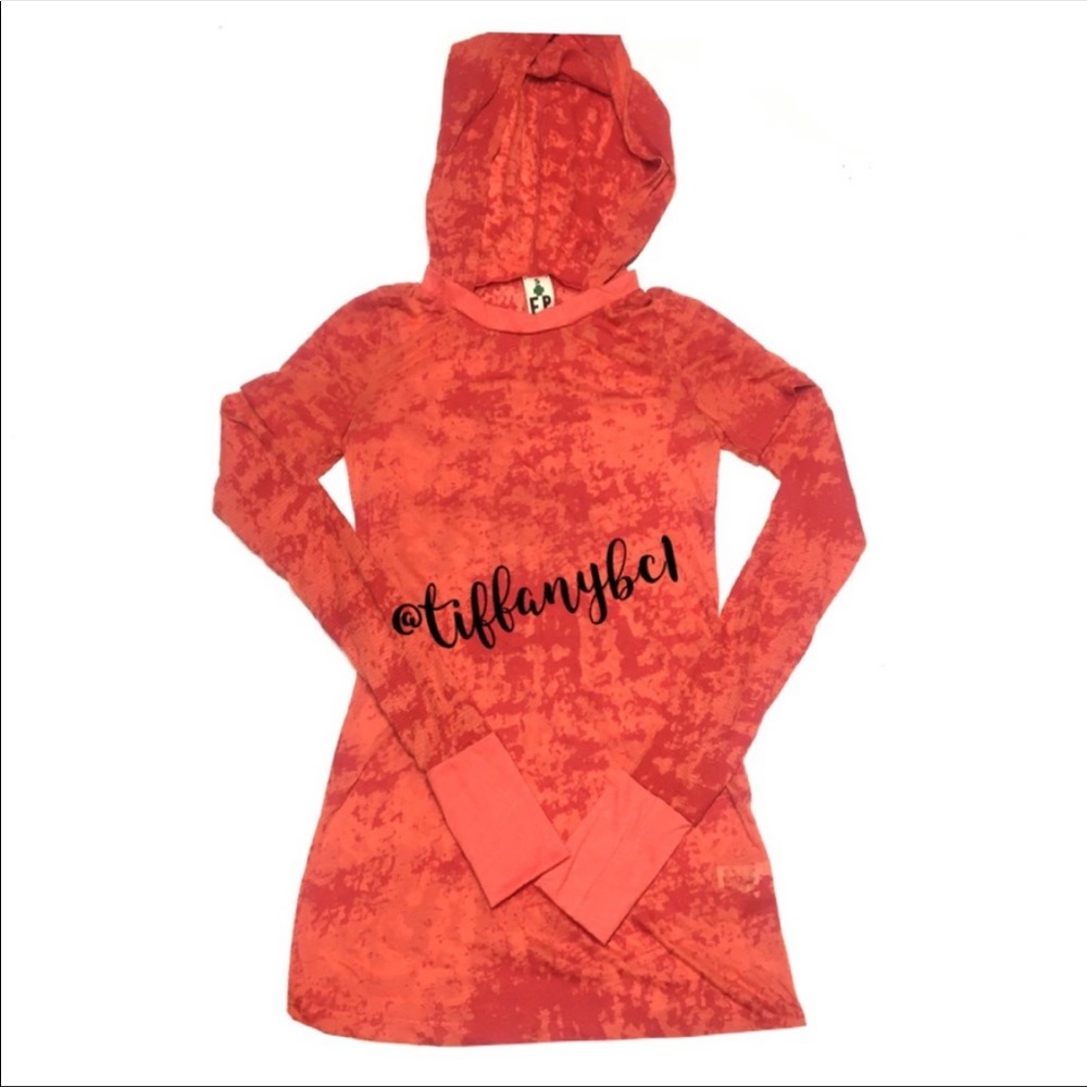 Free People Long Sleeve Sheer Thermal Hoodie